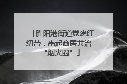 胜阳港街道党建红纽带，串起商居共治 “烟火圈”