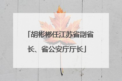 胡彬郴任江苏省副省长、省公安厅厅长