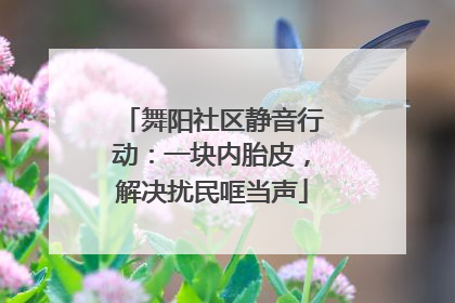 舞阳社区静音行动：一块内胎皮，解决扰民哐当声