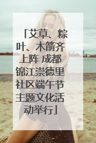 艾草、粽叶、木箭齐上阵 成都锦江崇德里社区端午节主题文化活动举行
