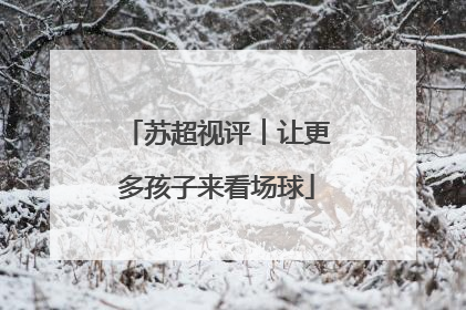 苏超视评︱让更多孩子来看场球