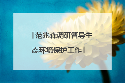 范兆森调研督导生态环境保护工作