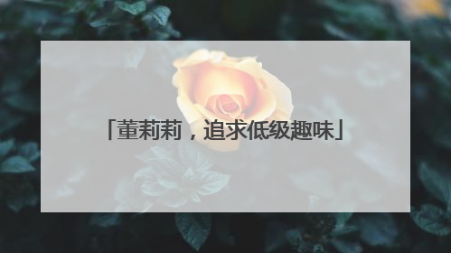 董莉莉，追求低级趣味