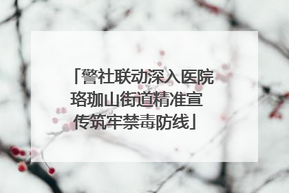 警社联动深入医院 珞珈山街道精准宣传筑牢禁毒防线