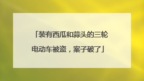 装有西瓜和蒜头的三轮电动车被盗，案子破了