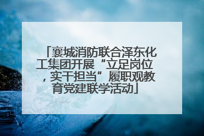 襄城消防联合泽东化工集团开展“立足岗位，实干担当”履职观教育党建联学活动