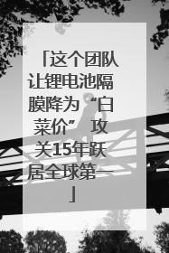这个团队让锂电池隔膜降为“白菜价” 攻关15年跃居全球第一