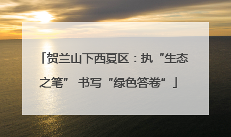 贺兰山下西夏区：执“生态之笔” 书写“绿色答卷”