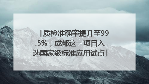 质检准确率提升至99.5%，成都这一项目入选国家级标准应用试点
