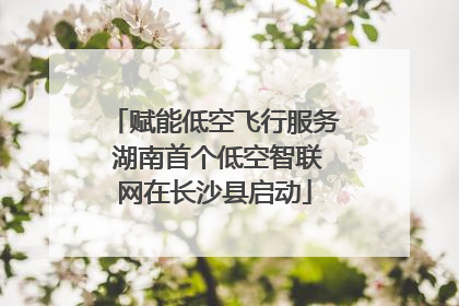 赋能低空飞行服务 湖南首个低空智联网在长沙县启动