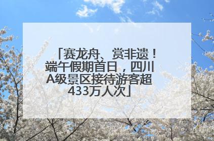 赛龙舟、赏非遗！端午假期首日，四川A级景区接待游客超433万人次