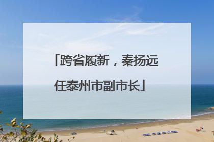 跨省履新，秦扬远任泰州市副市长