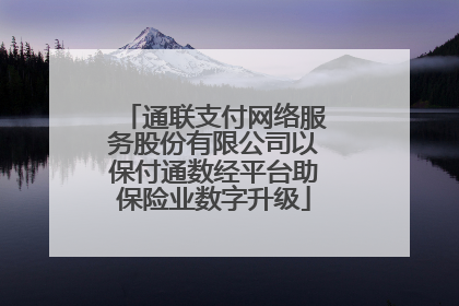 通联支付网络服务股份有限公司以保付通数经平台助保险业数字升级