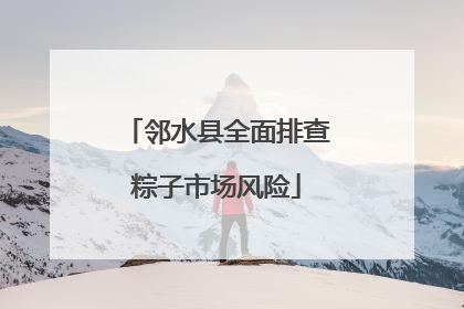 邻水县全面排查粽子市场风险