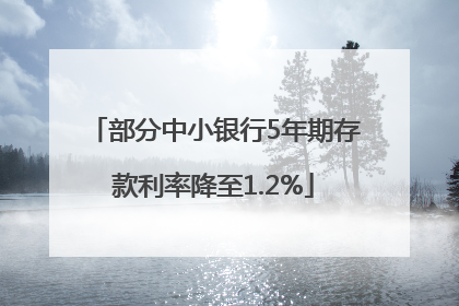 部分中小银行5年期存款利率降至1.2%