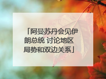 阿曼苏丹会见伊朗总统 讨论地区局势和双边关系