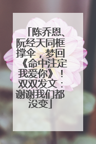 陈乔恩、阮经天同框撑伞，梦回《命中注定我爱你》！双双发文：谢谢我们都没变