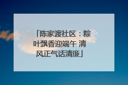 陈家渡社区：粽叶飘香迎端午 清风正气话清廉