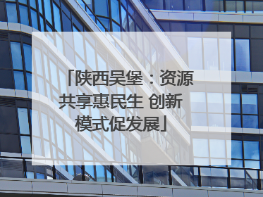 陕西吴堡：资源共享惠民生 创新模式促发展