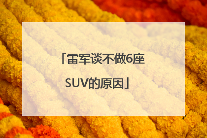 雷军谈不做6座SUV的原因