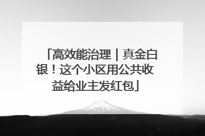 高效能治理｜真金白银！这个小区用公共收益给业主发红包