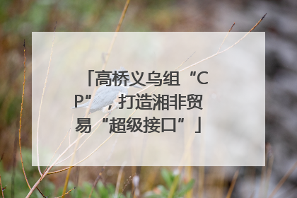高桥义乌组“CP”，打造湘非贸易“超级接口”