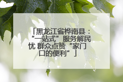 黑龙江省桦南县：“一站式”服务解民忧 群众点赞“家门口的便利”