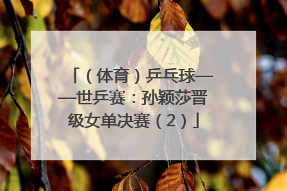 （体育）乒乓球——世乒赛：孙颖莎晋级女单决赛（2）