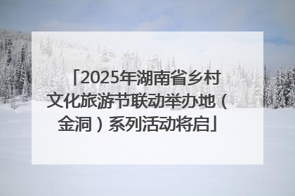 2025年湖南省乡村文化旅游节联动举办地（金洞）系列活动将启