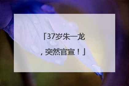 37岁朱一龙，突然官宣！