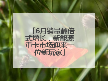 6月销量翻倍式增长，新能源重卡市场迎来一位新玩家